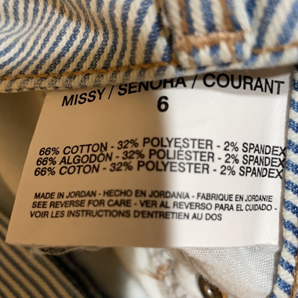 Bandolino Women’s SZ 6 Karen Boyfriend Striped 5 Pocket Ankle Jean - Picture 9 of 13